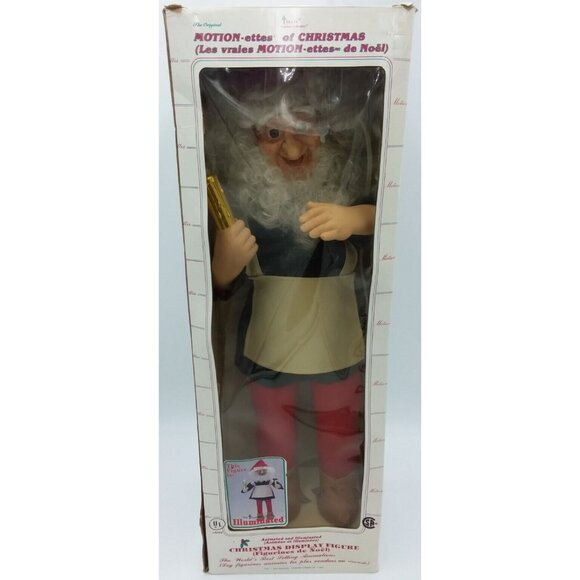 Vintage Motion-ettes of Christmas Display Elf Figure Illuminated Candle 23" Xmas - Picture 2 of 16